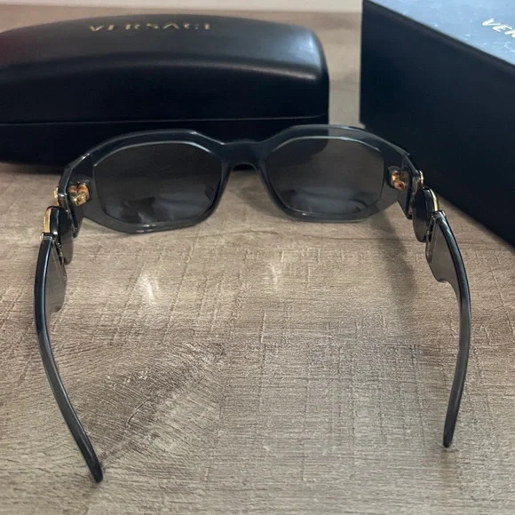 Versace Medusa Biggie Transparent Gray Sunglasses with Case - Picture 5 of 7